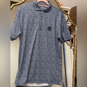 Men's Blue Patterned Polo Shirt Johnnie O Texas A&M small polo